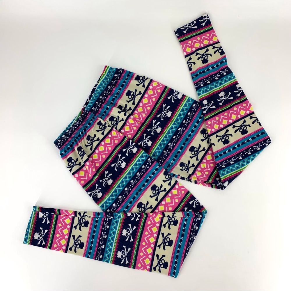 2/$20 Always Patterned Leggings with Skulls, One Size